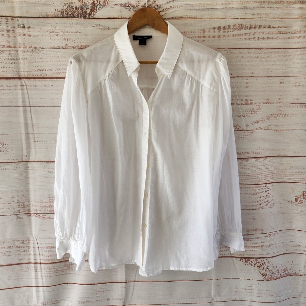 Something Navy White Shirt